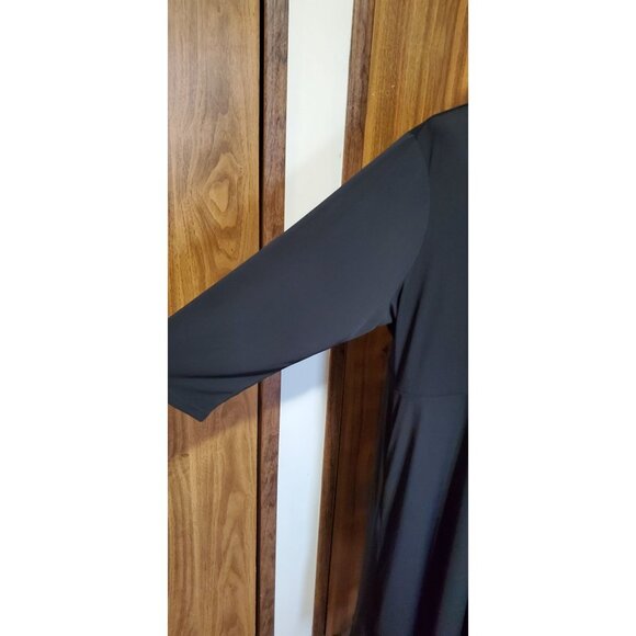 TERRA & SKY WRAP DRESS COLOR BLACK 3/4 SLEEVE  SIZE 3X - Picture 2 of 7